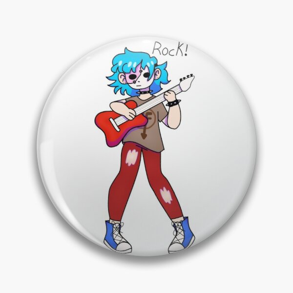 Sally face with guitar (more detailed) Pin RB0106 product Offical Sally Face Merch